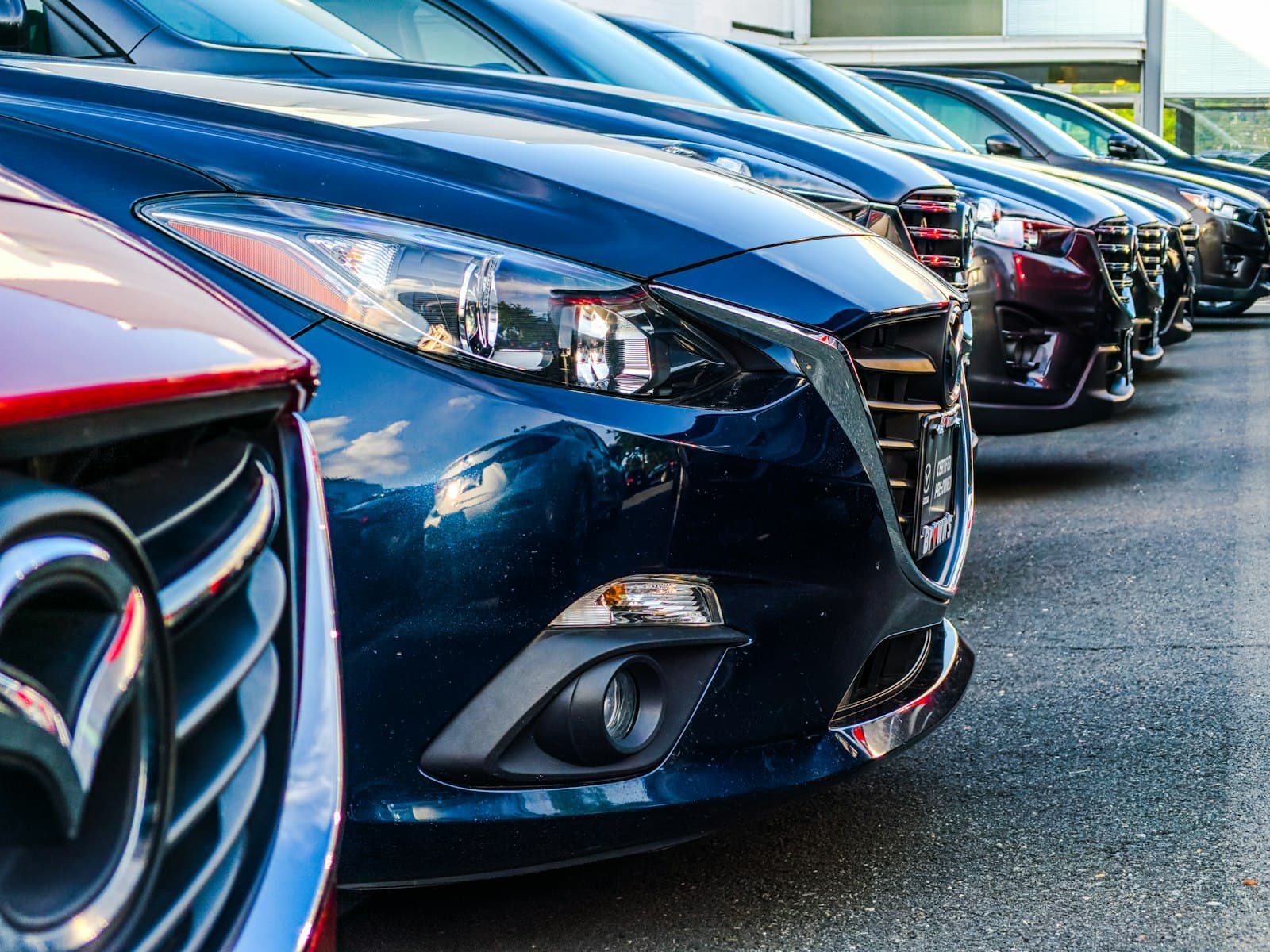 Vehicles staged for export as part of the Japan-to-Australia import process